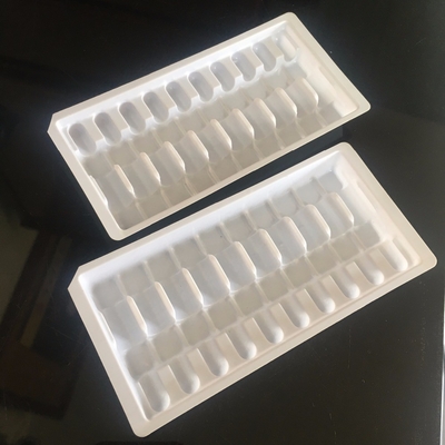 पारदर्शी प्लास्टिक से बने एम्पूल ट्रे एक बार इस्तेमाल करने योग्य मेडिकल 10 एमएल फ्लायल बॉक्स टैबलेट के लिए ब्लिस्टर पैक