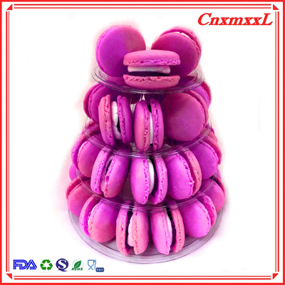सुविधाजनक छोटे मकरॉन प्लास्टिक डिस्प्ले स्टैंड टॉवर 37pcs पुनर्नवीनीकरण योग्य