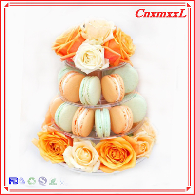 सुविधाजनक छोटे मकरॉन प्लास्टिक डिस्प्ले स्टैंड टॉवर 37pcs पुनर्नवीनीकरण योग्य