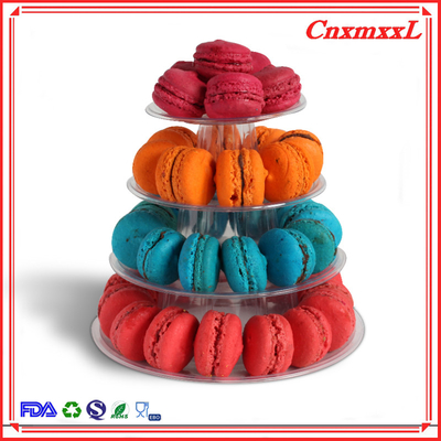 सुविधाजनक छोटे मकरॉन प्लास्टिक डिस्प्ले स्टैंड टॉवर 37pcs पुनर्नवीनीकरण योग्य