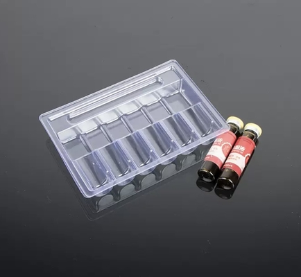 10ml ओरल लिक्विड एम्पौल ट्रे पीईटी पारदर्शी वैक्यूम ट्रे, पैकेज 5 का, पैकेज 10 का, पैकेज 12 का