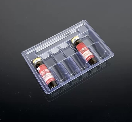10ml ओरल लिक्विड एम्पौल ट्रे पीईटी पारदर्शी वैक्यूम ट्रे, पैकेज 5 का, पैकेज 10 का, पैकेज 12 का