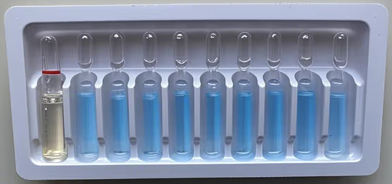 1ml~10ml पानी इंजेक्शन शीशियों के लिए कस्टम पीईटी शीशी ट्रे, कस्टम दवा शीशी ट्रे पैकेजिंग