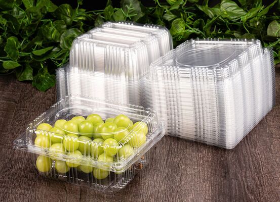 Customizable Recyclable PET Transparent Fruit Packaging Box with Heat Sealing for Grapes and Tomatoes